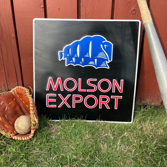 Vintage 90s Molson Export Tin / Metal Beer Sign Advertisement - Picture 1 of 7